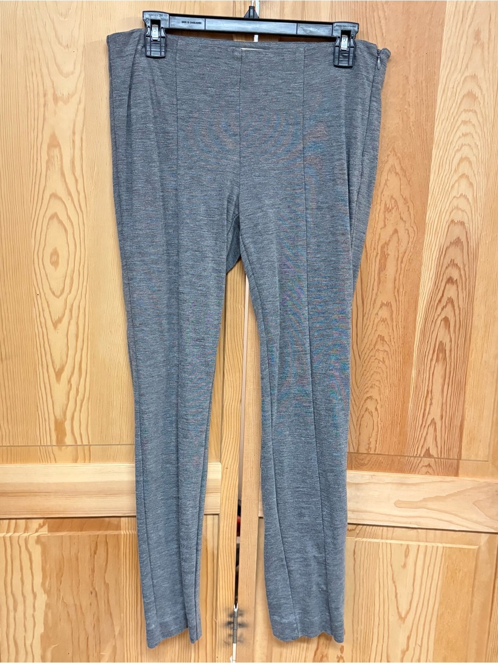 CAbi Gray Knit Skinny Trousers with Zip and Button
